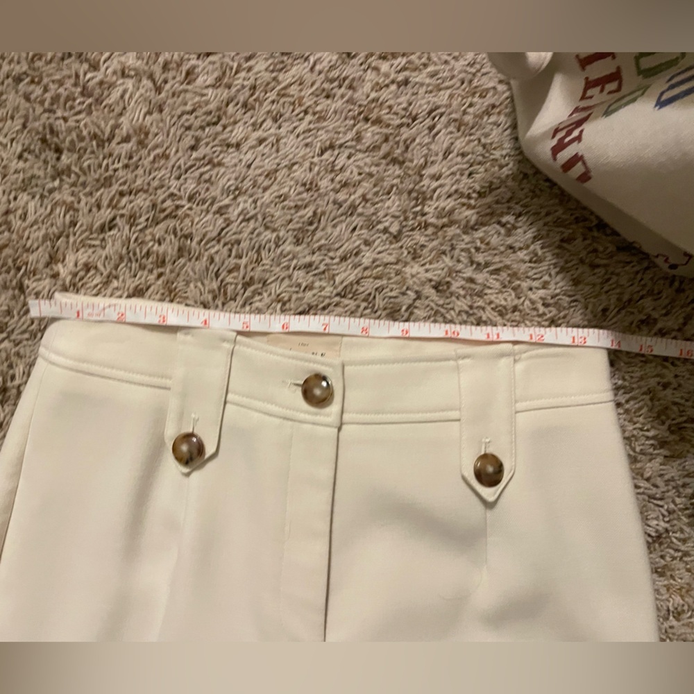 Sezane Soft Cream High-Waist Wide-Leg Trousers - Picture 11 of 14